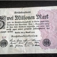 Банкнота - Германия - 2 000 000 марки | 1923г., снимка 3 - Нумизматика и бонистика - 29345754