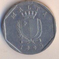 Малта 50 цента 1995 година, снимка 2 - Нумизматика и бонистика - 33742122