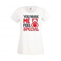 Дамска тениска Свети Валентин You Make Me Feel Special 2, снимка 3 - Тениски - 35649660