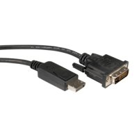 Кабел DisplayPort - DVI 2м, Черен Roline 11.04.5610 DP-M към DVI M, снимка 2 - Кабели и адаптери - 31438281
