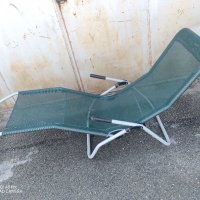 Плажен стол люлеещ, сгъваем шезлонг люлка,зиро гравити, синьо зелено, снимка 3 - Къмпинг мебели - 36788119