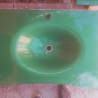 Зелена стъклена мивка за баня, снимка 5 - Мивки - 37624803