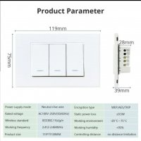 Smart WiFi стенен превключвател с неутрален бутон Гласово управление, снимка 2 - Друга електроника - 39327629