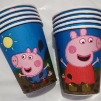 Пепа Пиг и Джордж peppa pig pepa 10 бр картонени чаши парти рожден ден, снимка 1 - Чаши - 31893438