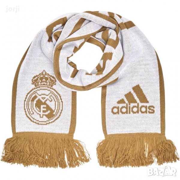 Оригинален Шал adidas Mens RMFC Real Madrid Scarf White/Dark Football Gold, снимка 1