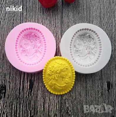 дама жена на букли с роза силиконов молд форма за украса декор торта фондан шоколад и др., снимка 1