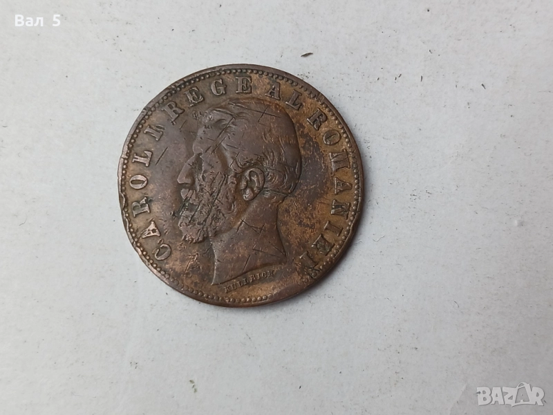 Монета 5 бани 1884 г. Румъния, снимка 1