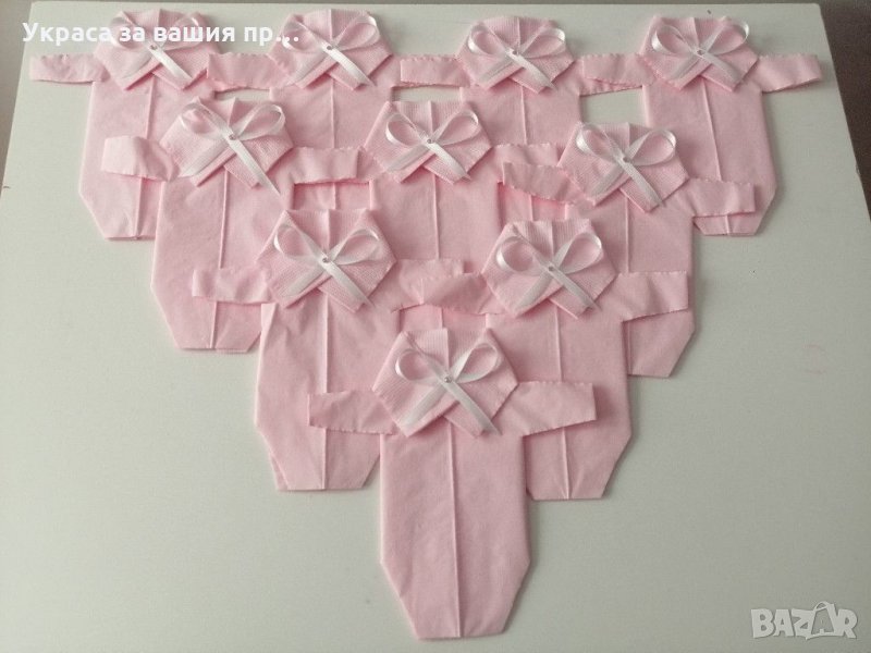 Салфетки боди за бебешка погача розово , снимка 1
