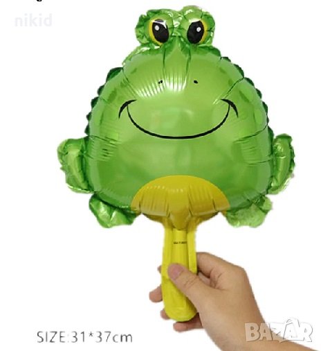 малка жаба жабка фолиев фолио балон хелий газ обикновен, снимка 1