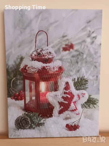 Светеща коледна картина с включени батерии, Спиди/лично предаване, снимка 1