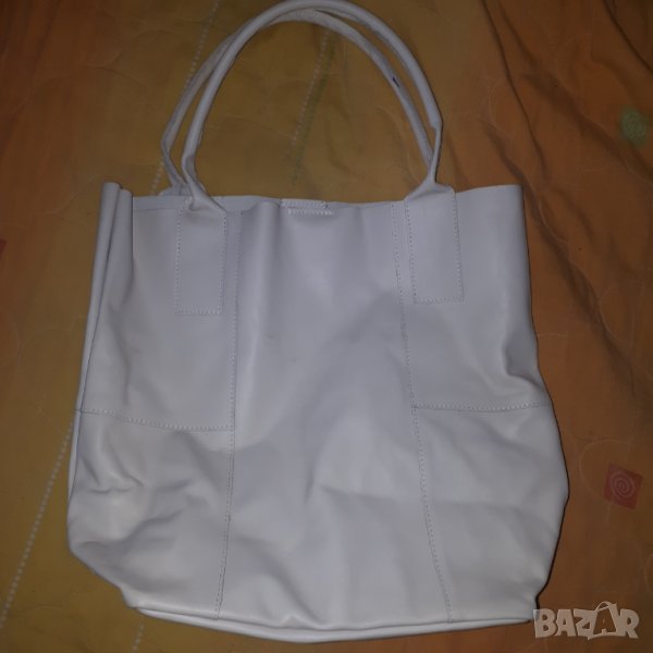 Бяла чанта естествена кожа , снимка 1