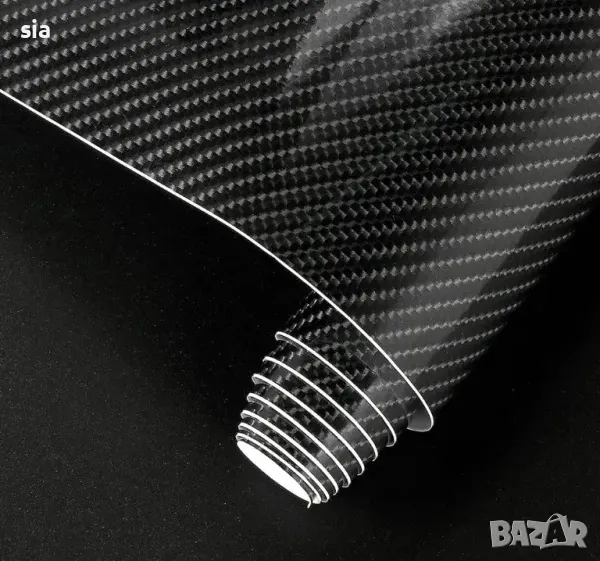  Автомобилно Карбоново фолио с 1.52м ширина черно с 5D ефект, снимка 1