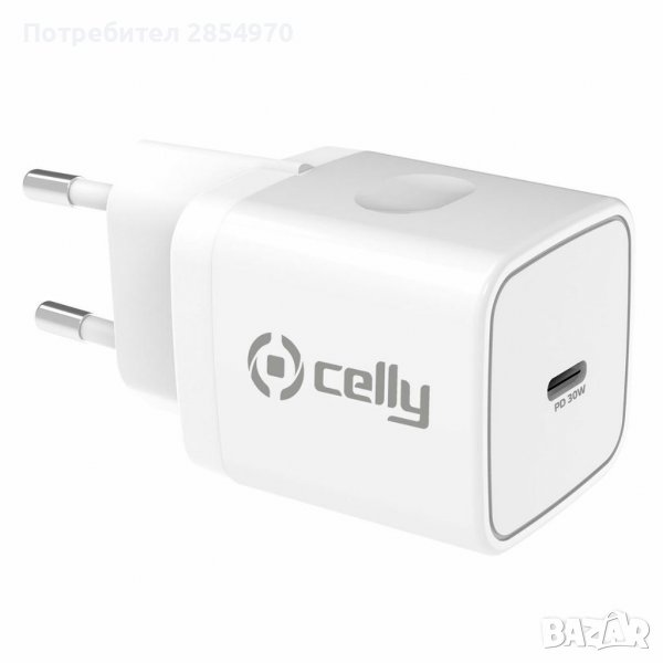 Зарядно устройство CELLY PRO POWER Power Delivery USB-C 30W (3.4A), снимка 1