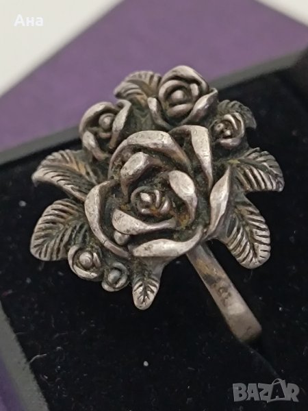 Красив сребърен пръстен Роза #37К, снимка 1