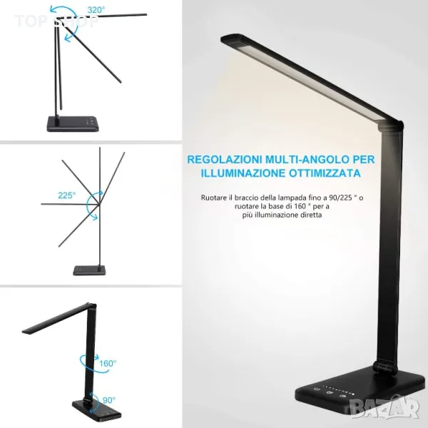 Настолна лампа SLATOR с функция за защита на очите, резлични режими на бяло, снимка 1