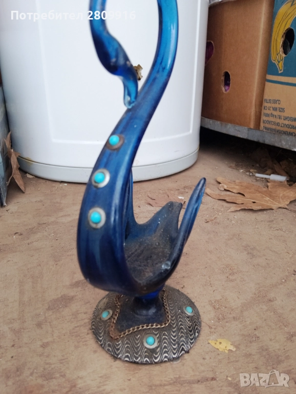 Винтидж стъклен лебед Мурано, снимка 1