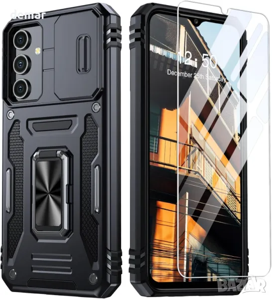 Калъф GOLDJU за Samsung Galaxy A15 5G с протектор за екрана, черен, снимка 1