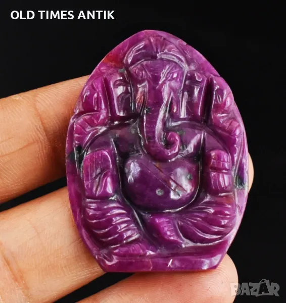 Рубин / Резбован бог Ганеша/Рубин 64 ct. 100% НАТУРАЛЕН , снимка 1