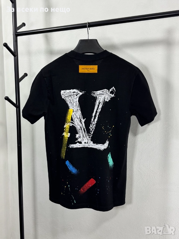 Louis Vuitton Мъжка Черна Тениска👕Мъжка Блуза С Къс Ръкав В Черен Цвят Код V.B.54, снимка 1