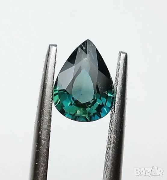 Естествен нетретиран сапфир в зелено-синьо 1.02кт! Сертифициран! Нов!, снимка 1