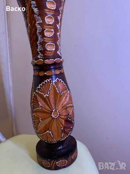 Дърворезба ваза, снимка 1