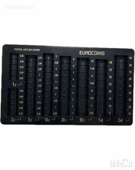 Монетнитк за евро монети Digital One SP01140, монетник за стотинки в евро, за ресто, до 2 евро, 167., снимка 1
