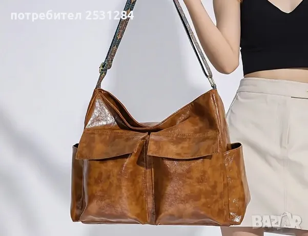 Нова кафява дамска чанта, снимка 1