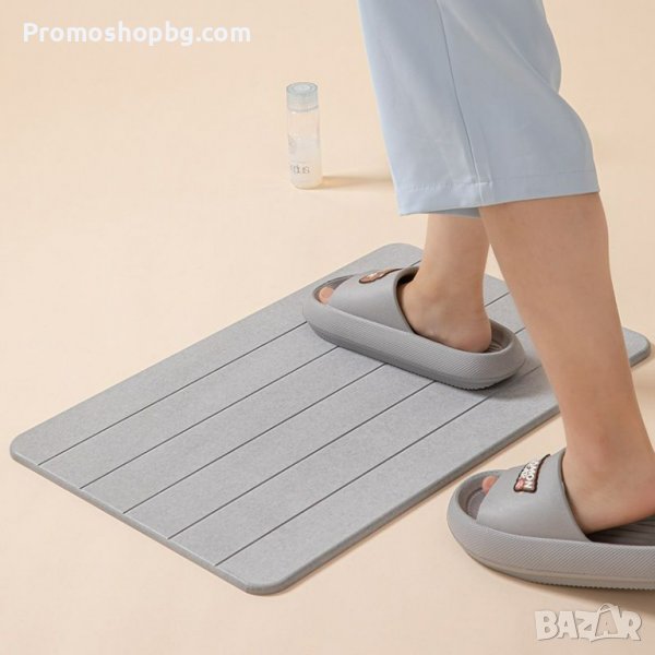 Постелка за баня Devi, Диатомит, Противоплъзгаща, Абсорбираща, Бързо съхнеща, 60х39 см, снимка 1