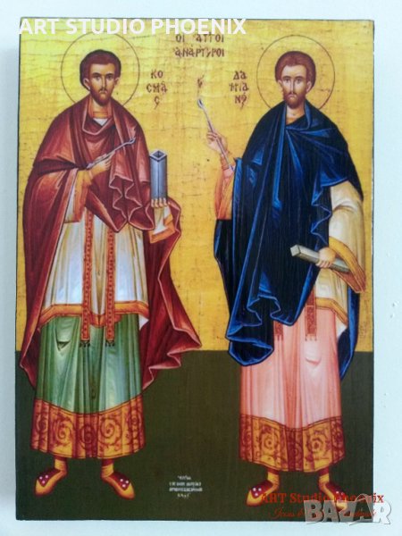 Икона на Свети Свети Козма и Дамян icona Sveti Sveti Kozma i Damian, снимка 1