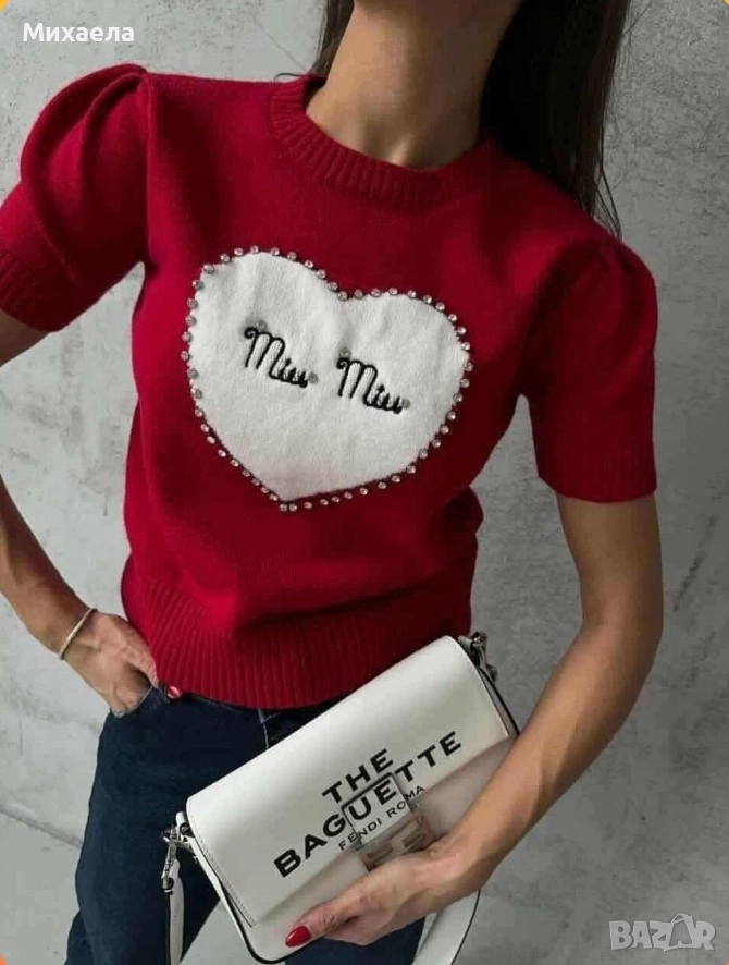 Дамска блуза с камъчета Miu Miu - 40 лв., снимка 1