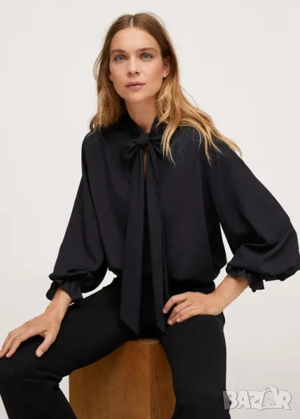 Дамска черна риза шифон , снимка 1