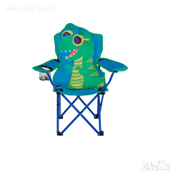 Детски сгъваем къмпинг стол, Динозавър, С калъф, Син , снимка 1