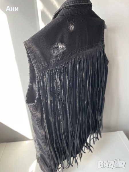 Дънков елек с ресни FORNARINA, снимка 1