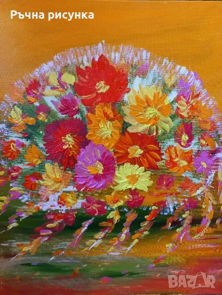 Авторска картина и подарък чаша  "Въздушна красота "60/60см, снимка 1