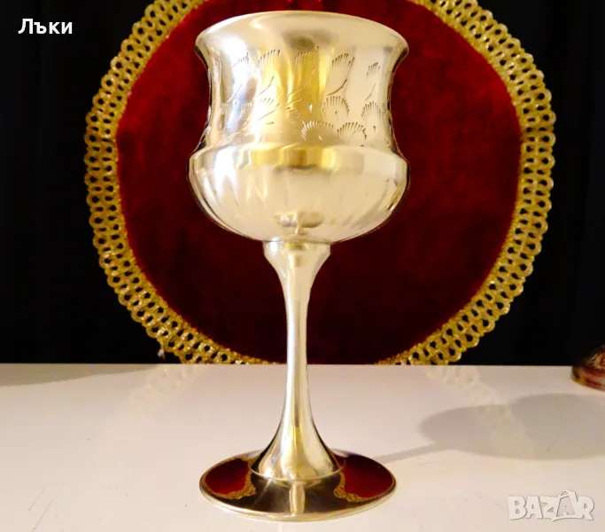 Фантастичен бронзов бокал,чаша за вино. , снимка 1