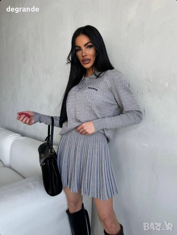 Дамски Комплект Miu Miu фино плетиво, снимка 1