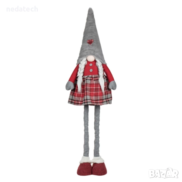  Гном с плитки и телескопични крака, 92-130 см, червен/сив, снимка 1