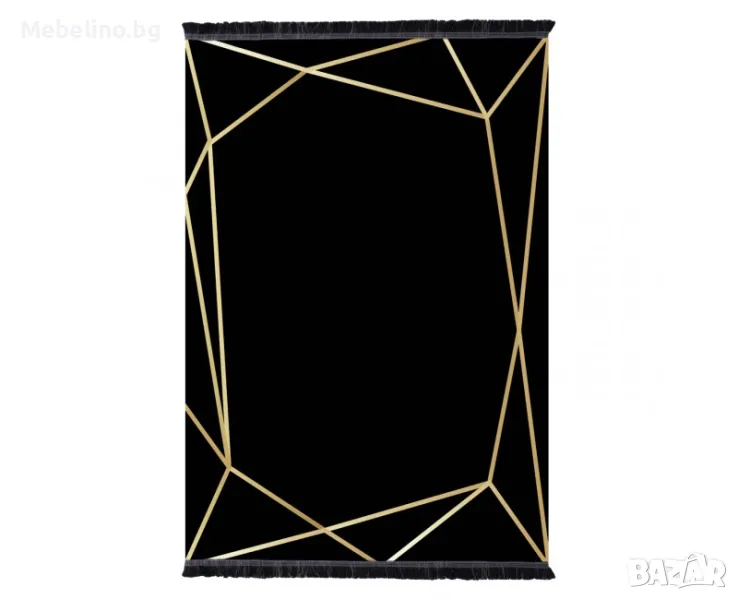 Килим Блек - цвят черен-златист, снимка 1