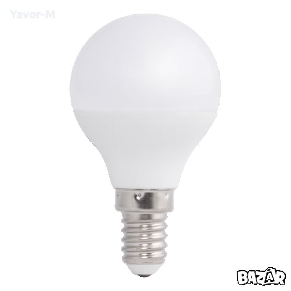 LED Лампа, Топка, 5W, E14, 3000K, 220-240V AC, Топла светлина, Ultralux - LBL51430, снимка 1
