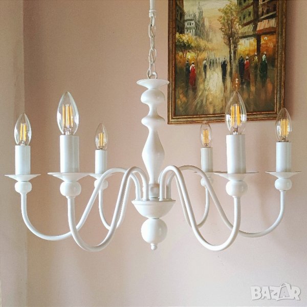 Романтичен Шаби шик-класически модерен полилей,лампа за таван,винтидж осветление за хол,всекидневна, снимка 1