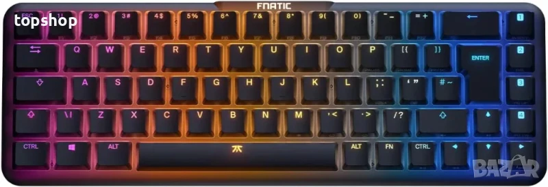 НОВА супер бърза клавиатура за електронни спортове Fnatic STREAK65 LP Черна, снимка 1