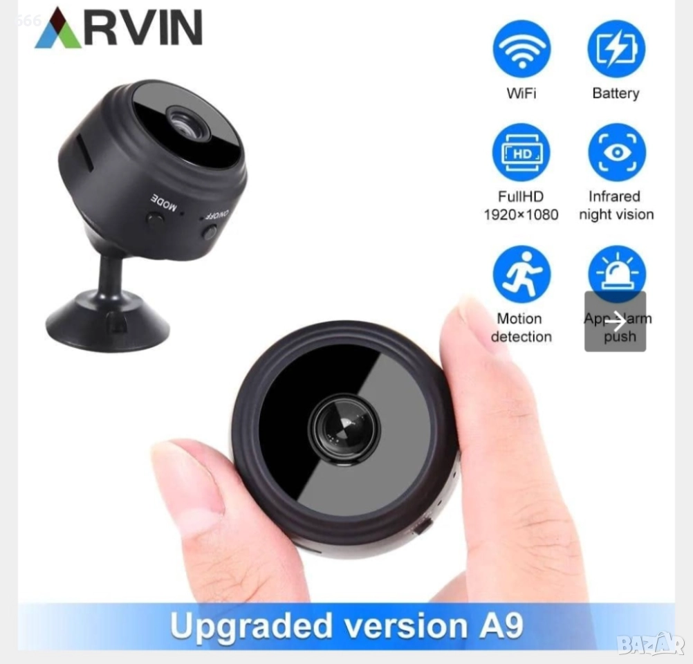 Камера Mini 1080P HD с магнитна стойка, 62гр, WiFi свързаност, снимка 1