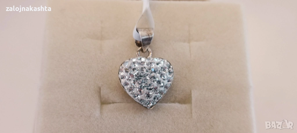 Сребърна висулка сърце-1,05гр/925, снимка 1