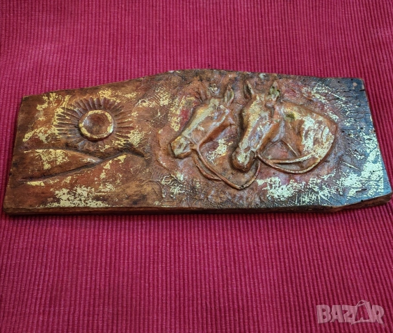 Авторска картина, дърворезба върху стара дъска. , снимка 3 - Картини - 53205259