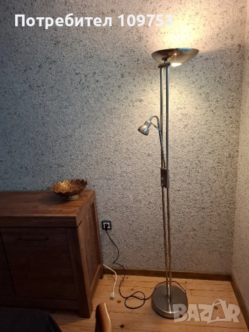 Метална Стояща подова лампа h=180см, снимка 3 - Настолни лампи - 52432775