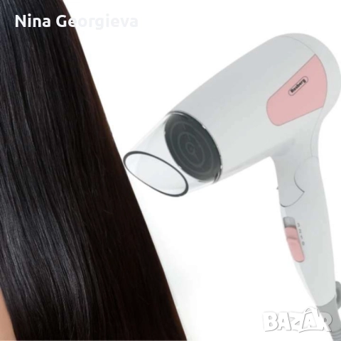 Сешоар Rosberg, 1200W, Сгъваема дръжка, 1 скорост, 3 настройки на температурата, снимка 2 - Сешоари - 52213350