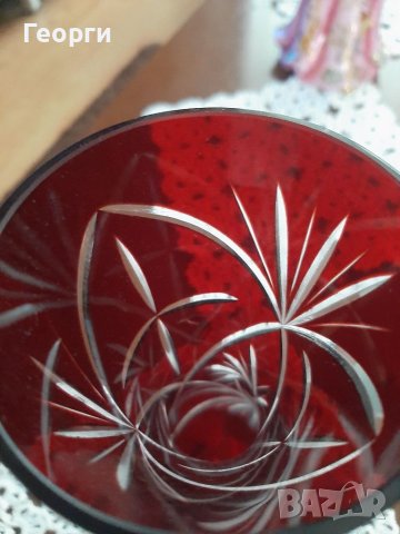 Червен кристал ваза, снимка 6 - Вази - 40423149