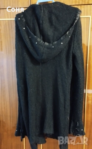 Дамска вълнена жилетка в черно, снимка 3 - Жилетки - 53067862