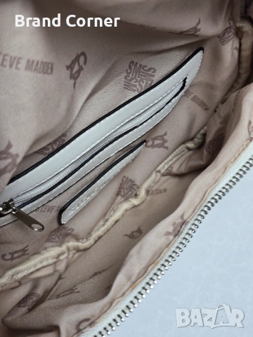 Нова дамска чанта Steve Madden - бяла капитонирана, снимка 5 - Чанти - 54355054
