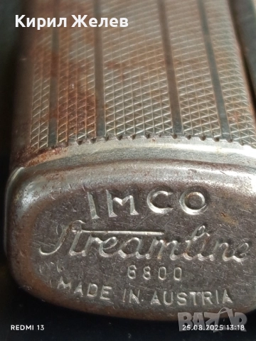Винтидж ретро бензинова запалка IMCO AUSTRIA рядка работи за КОЛЕКЦИОНЕРИ 51037, снимка 5 - Антикварни и старинни предмети - 51482414